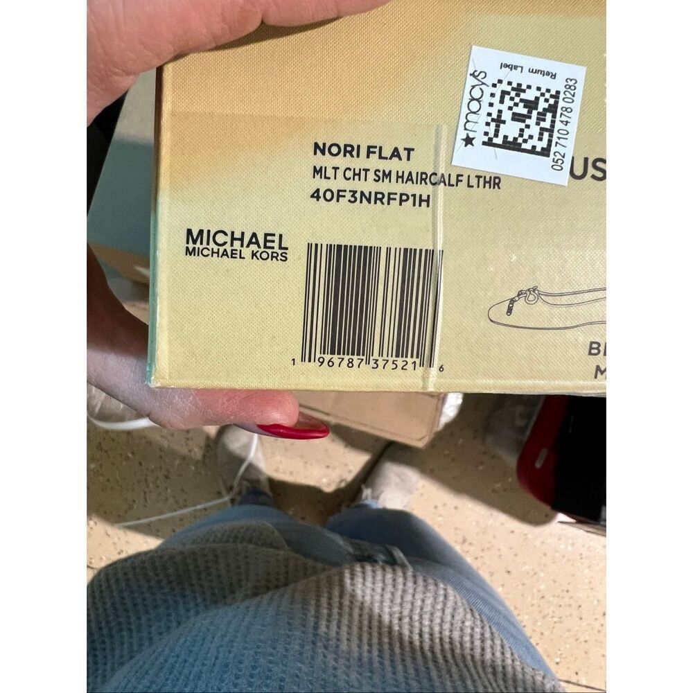 MICHAEL Michael Kors NWT Designer Nori Slip-On Calf-Hair Ballet Flats Leopard Si - Picture 5 of 5